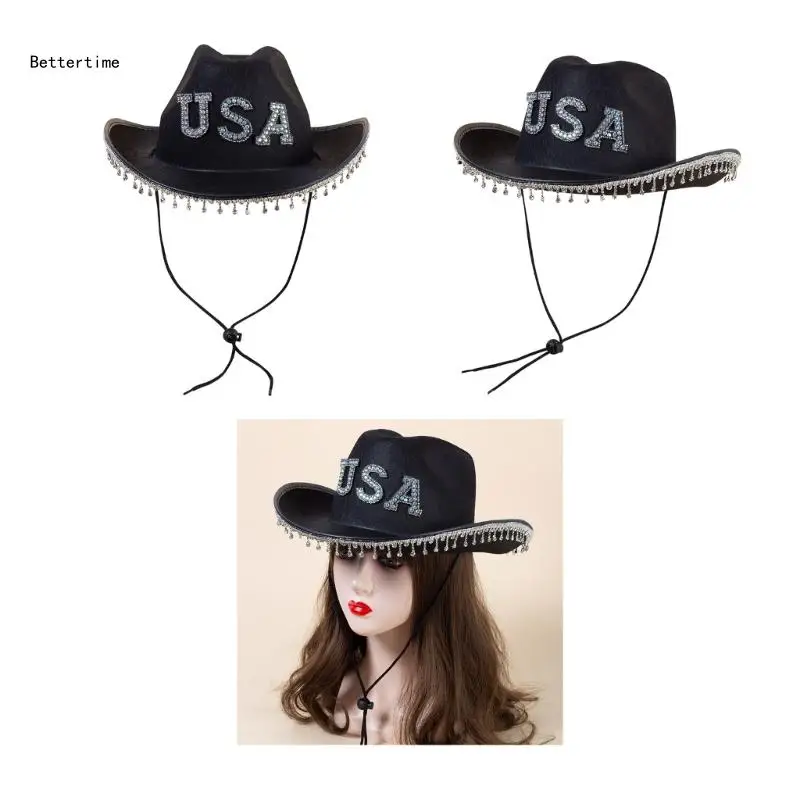 B36D Lightweight Cowgirl Hat with Chin Strap Woman Ladies Cowboy Hats Party Hat Summer Outdoor Sunproof Hat 
B36D Lightweight Cowgirl Hat with Chin Strap Woman Ladies Cowboy Hats Party Hat Summer Outdoor Sunproof Hat