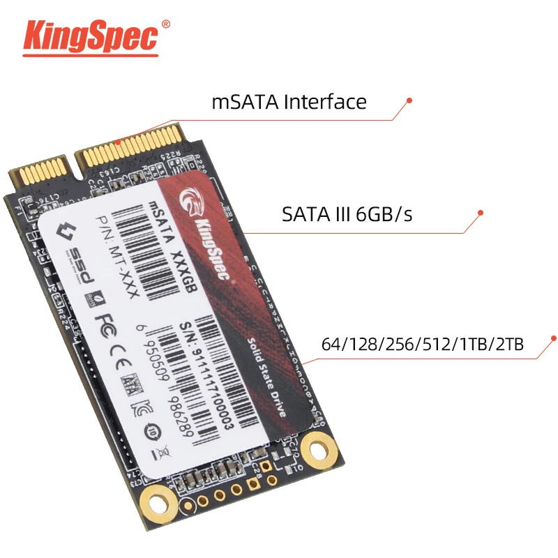 

KingSpec Msata SSD Internal Solid State Disk SATA III 128gb 256gb 512gb 1tb 2tb Ssd Hard Drive for Laptop Netbook Desktop Serve