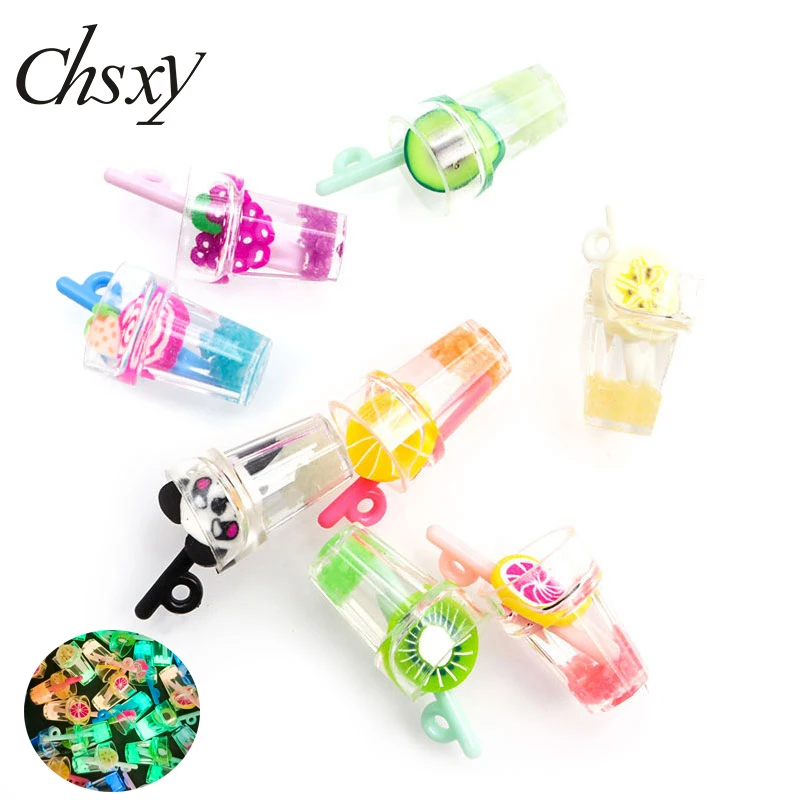 10Pcs Luminous Fruit Cups Charms Acrylic Simulation Milk Tea Pendant DIY Jewelry Making Necklaces Earrings Keychain Accessories
10Pcs Luminous Fruit Cups Charms Acrylic Simulation Milk Tea Pendant DIY Jewelry Making Necklaces Earrings Keychain Accessories