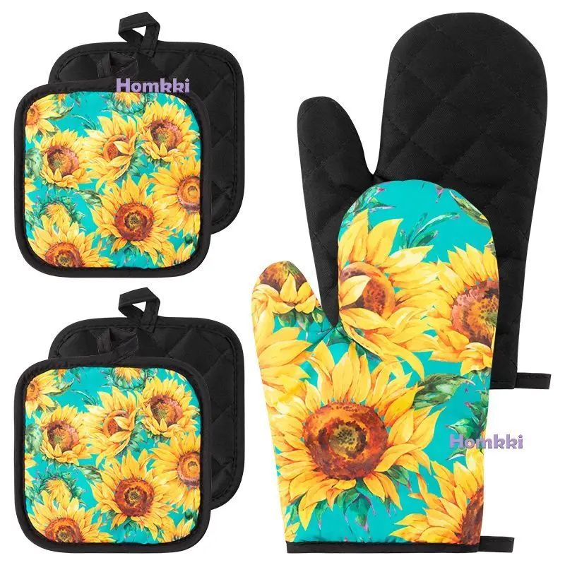 Kitchen Gloves Sunflower Print Potholder Baking Polyester Oven Mitts Non-Slip Cooking Tool Insulation Pad BBQ Anti-Scald Pot Mat
Kitchen Gloves Sunflower Print Potholder Baking Polyester Oven Mitts Non-Slip Cooking Tool Insulation Pad BBQ Anti-Scald Pot Mat