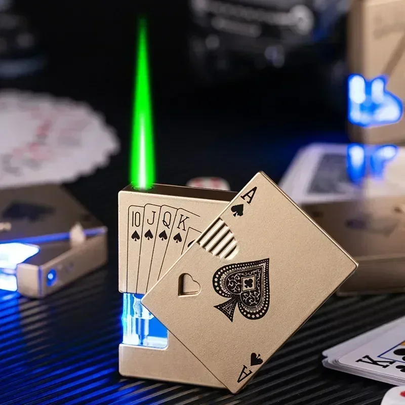 New Butane Green Flame Lighter Windproof Metal Transparent Window Lighter Cigarette Accessories Gift
New Butane Green Flame Lighter Windproof Metal Transparent Window Lighter Cigarette Accessories Gift