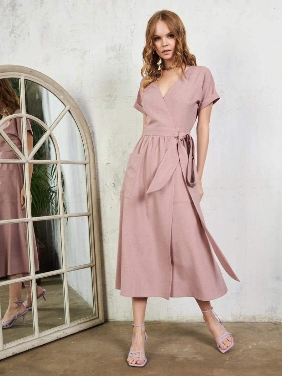 Casual V Neck Sashes Midi Dress Elegant Short Sleeve Pockets Office Dress 2022 New Fashion Summer A Line Party Dresses for Women
Casual V Neck Sashes Midi Dress Elegant Short Sleeve Pockets Office Dress 2022 New Fashion Summer A Line Party Dresses for Women