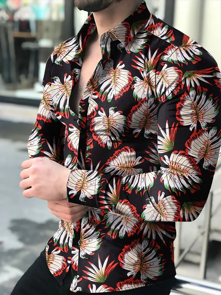 Men's Autumn Polyester Long Sleeve Shirt Print Casual Male Top Turn-down Collar Buttoned shirts Clothes Blouse Clothing For Men
Men's Autumn Polyester Long Sleeve Shirt Print Casual Male Top Turn-down Collar Buttoned shirts Clothes Blouse Clothing For Men