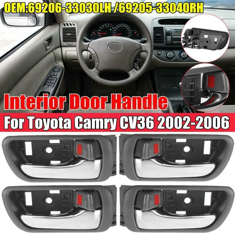 4 шт. внутренняя хромированная дверная ручка для Toyota Camry CV36 2002-2006 69206-33030LH 69205-33040RH
4 шт. внутренняя хромированная дверная ручка для Toyota Camry CV36 2002-2006 69206-33030LH 69205-33040RH