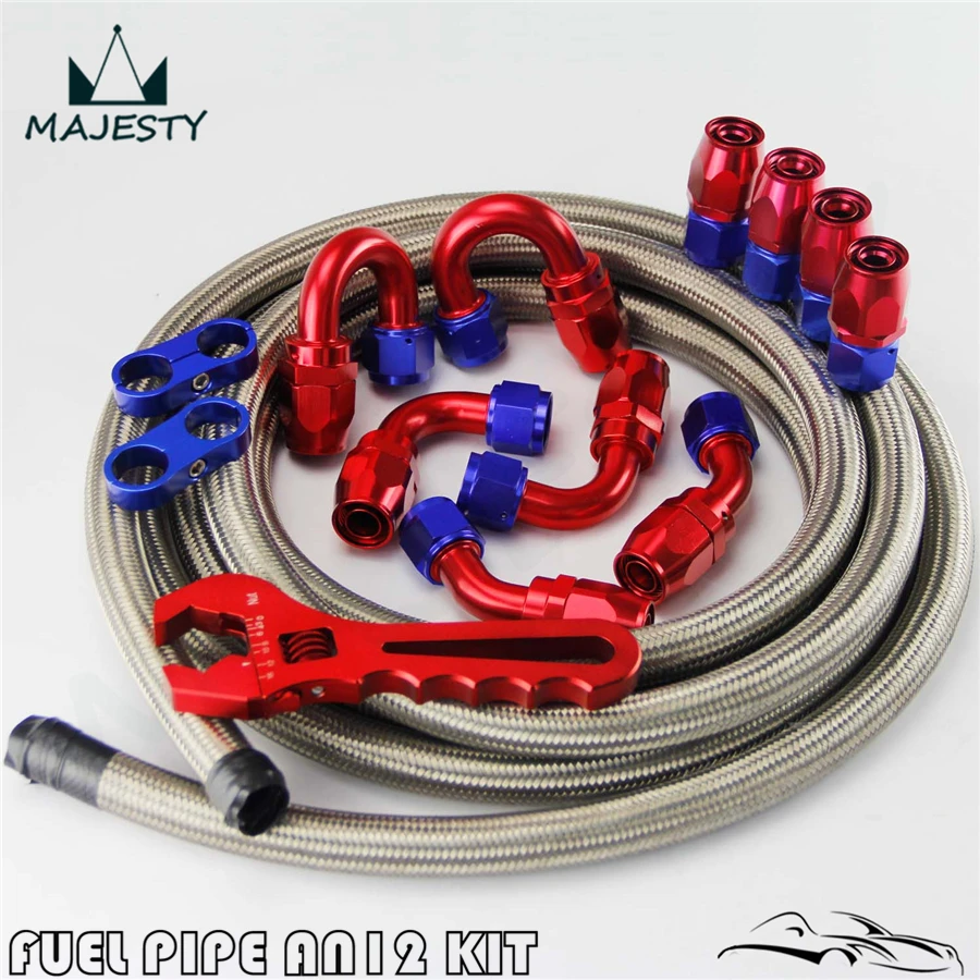 AN12 Stainless Steel Braided Hose line +Fitting Adaptor+Wrench Tools Spanner kit silver
AN12 Stainless Steel Braided Hose line +Fitting Adaptor+Wrench Tools Spanner kit silver