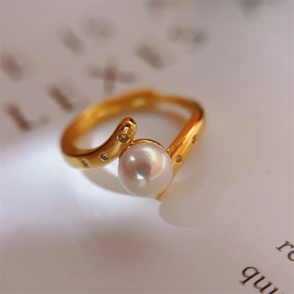 Classic explosive ring 6.5-7MM natural pearl elegant, temperament explosion simple new, open design
Classic explosive ring 6.5-7MM natural pearl elegant, temperament explosion simple new, open design