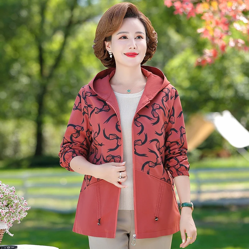 2022 Middle-aged Women's New Spring jacket Coat Zipper hooded Jacket Autumn Coats Outerwear Mother Dress
2022 Middle-aged Women's New Spring jacket Coat Zipper hooded Jacket Autumn Coats Outerwear Mother Dress