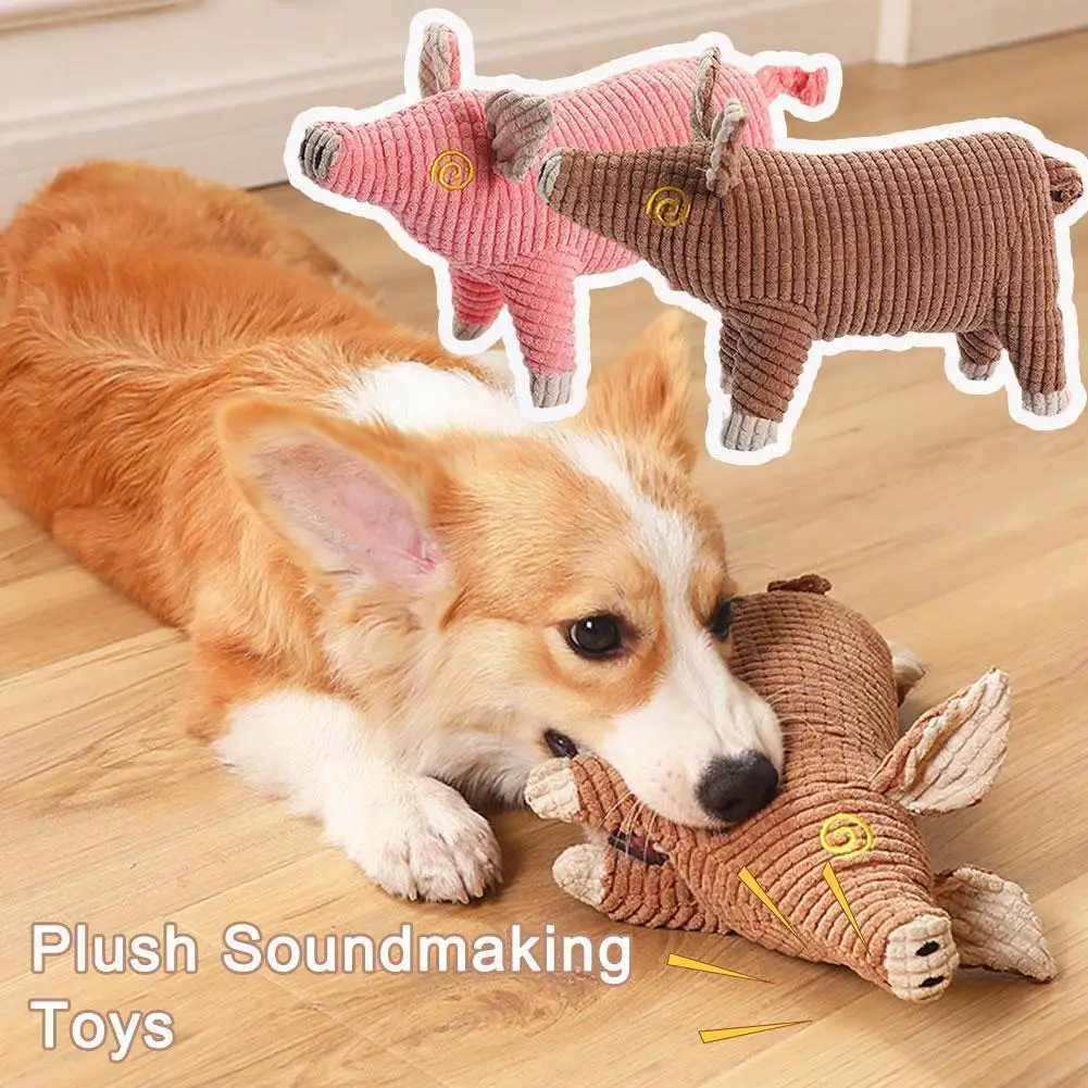 

Pig Corduroy Dog Toys For Small Large Dogs Animal Plush Dog Squeaky Toy Puppy Chew Toys Bite Resistant Pet Toy For Dogs Squ P7U7