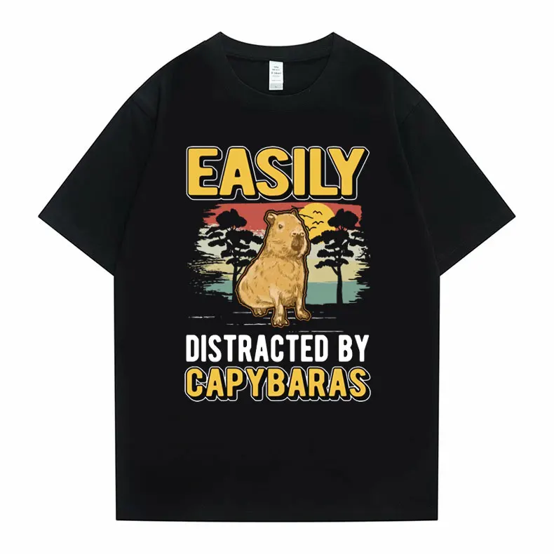 Easily Distracted By Capybaras Oversized Graphic Print T-shirt Men Women Fashion Harajuku Streetwear Men's Casual Loose Tshirt
Easily Distracted By Capybaras Oversized Graphic Print T-shirt Men Women Fashion Harajuku Streetwear Men's Casual Loose Tshirt