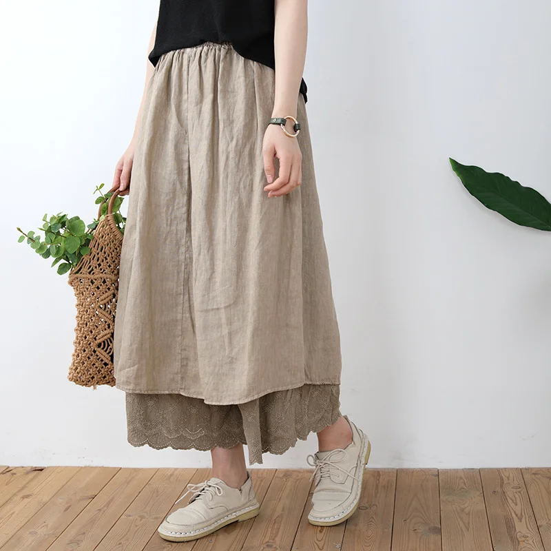 2023 Japan Style A-Line Skirts For Women Solid Color Patchwork Lace New Summer High Waist Loose Female Vintage Skirts
2023 Japan Style A-Line Skirts For Women Solid Color Patchwork Lace New Summer High Waist Loose Female Vintage Skirts