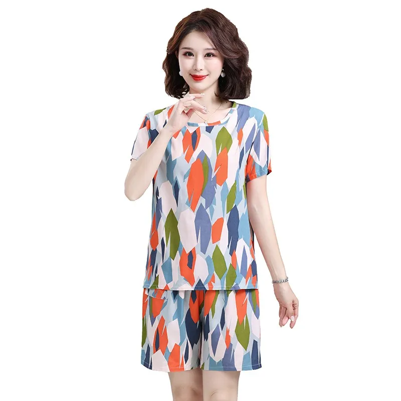 Middle-aged mother pajamas summer cotton pyjamas women short-sleeved Shorts suit lounge home clothes loose pijama set L-4XL
Middle-aged mother pajamas summer cotton pyjamas women short-sleeved Shorts suit lounge home clothes loose pijama set L-4XL
