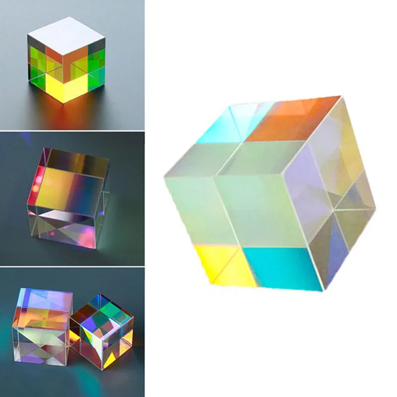 

Cute Splitting Prism 12.7mm X-cube Dichroic Gifts Glass Accessories Photographic Cube For Beam Prisms Light Photography Decorate