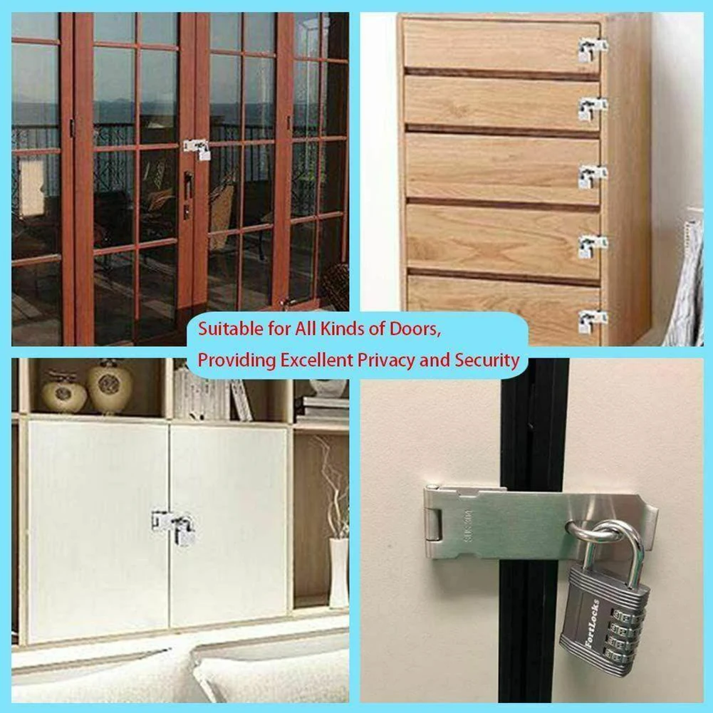 Door Clasp Lock Stainless Steel Padlock Hasp Staple Gate Shed Latch Lock Buckle Burglar-proof Security Door Hardware
Door Clasp Lock Stainless Steel Padlock Hasp Staple Gate Shed Latch Lock Buckle Burglar-proof Security Door Hardware