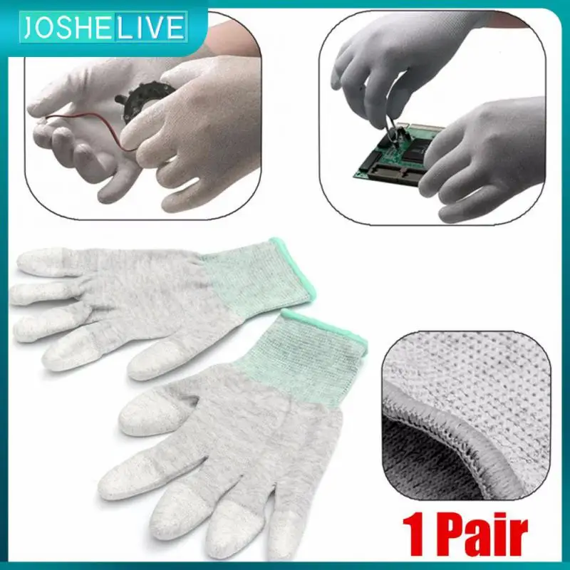 

1 Pair Antistatic Gloves Anti Static ESD Electronic Working Gloves PU Coated Palm Coated Finger Antiskid For Finger Protection