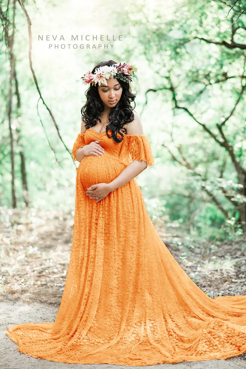 2022 European and American solid color women's lace pregnant women trailing short-sleeved one-piece dress with flying sleeves
2022 European and American solid color women's lace pregnant women trailing short-sleeved one-piece dress with flying sleeves