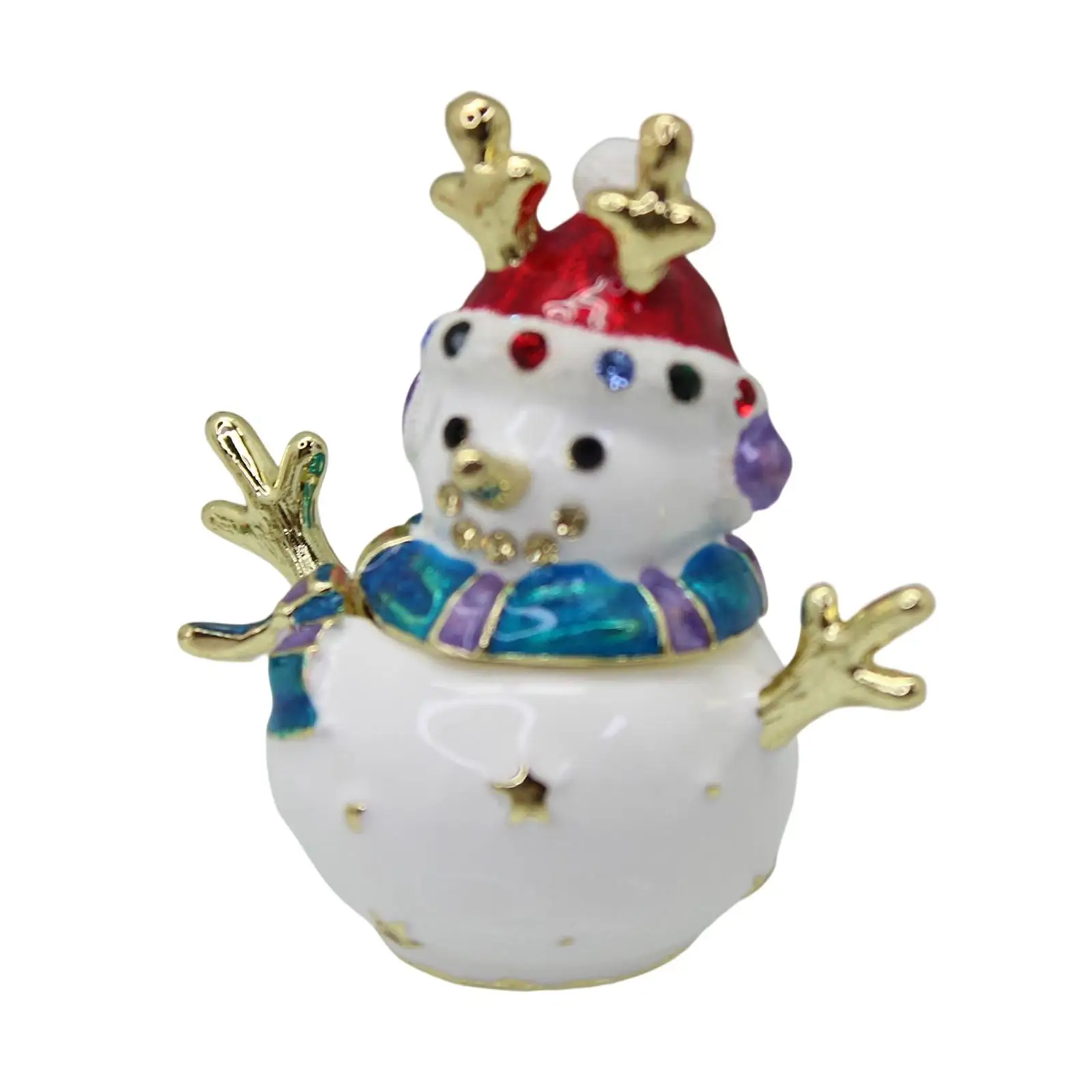 

Enameled Jewelry Trinket Box with Hinged Cute Alloy Statue Classic Unique Embellished Small for Home Decor Gift Necklace Ring