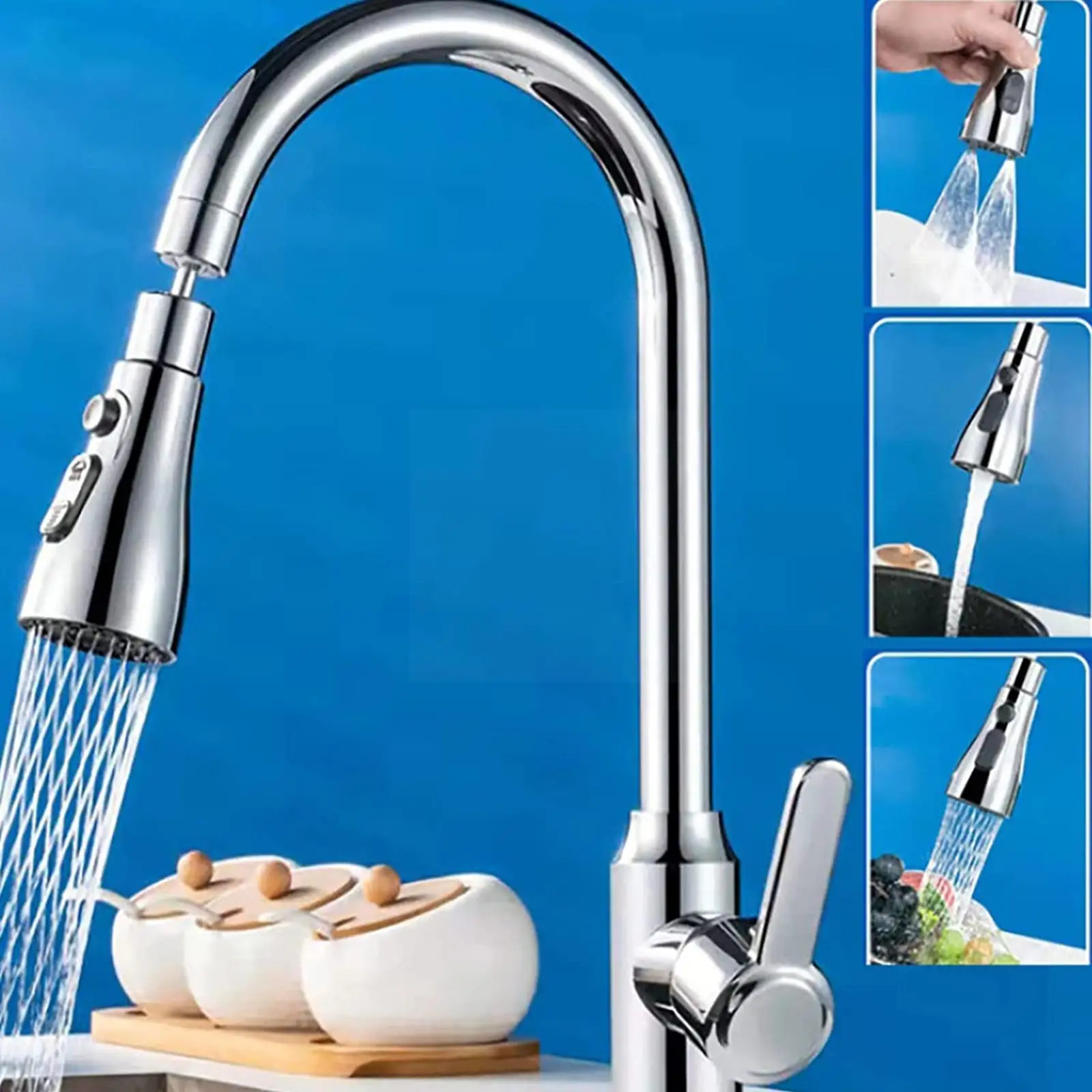 3 Mode Shower Kitchen Tap 360° Rotatable Kitchen Flush Tap Kitchen Button, High-pressure Faucet Sprayer W/ Replacement K1y1
3 Mode Shower Kitchen Tap 360° Rotatable Kitchen Flush Tap Kitchen Button, High-pressure Faucet Sprayer W/ Replacement K1y1