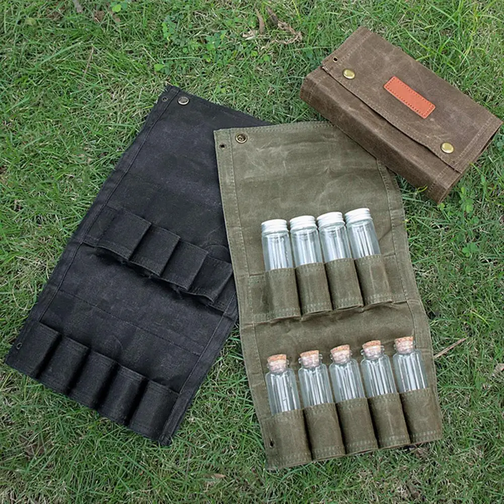 Outdoor Camping Spice Bottle Bags Set Portable Camping Picnic Seasoning Bottles Storage Bag Condiment Jar Cruet Holder Canvas 
Outdoor Camping Spice Bottle Bags Set Portable Camping Picnic Seasoning Bottles Storage Bag Condiment Jar Cruet Holder Canvas