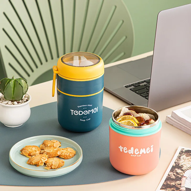 Stainless Steel Lunch Box With Spoon Dinnerware Food Thermal Jar Insulated Soup Cup Food Bento Thermos Containers 2 Layers
Stainless Steel Lunch Box With Spoon Dinnerware Food Thermal Jar Insulated Soup Cup Food Bento Thermos Containers 2 Layers