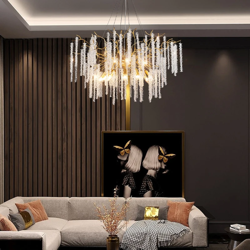 Creative Crystal Chandelier for Living Room Bedroom Gold Branches Indoor Decoration Lighting Fixture Restaurant Hanging Lamp
Creative Crystal Chandelier for Living Room Bedroom Gold Branches Indoor Decoration Lighting Fixture Restaurant Hanging Lamp