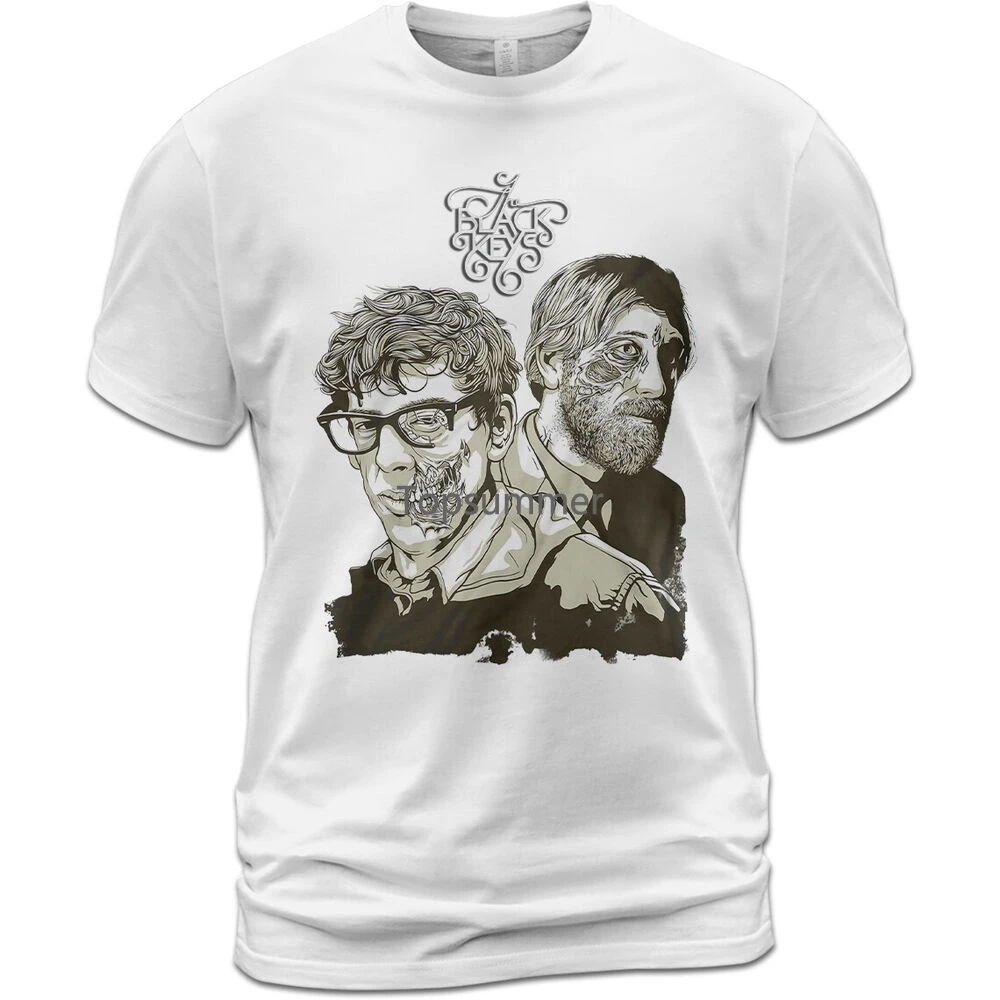 Unisex Cotton T-Shirt The Black Keys Skull Dan Auerbach Patrick Carney 
Unisex Cotton T-Shirt The Black Keys Skull Dan Auerbach Patrick Carney