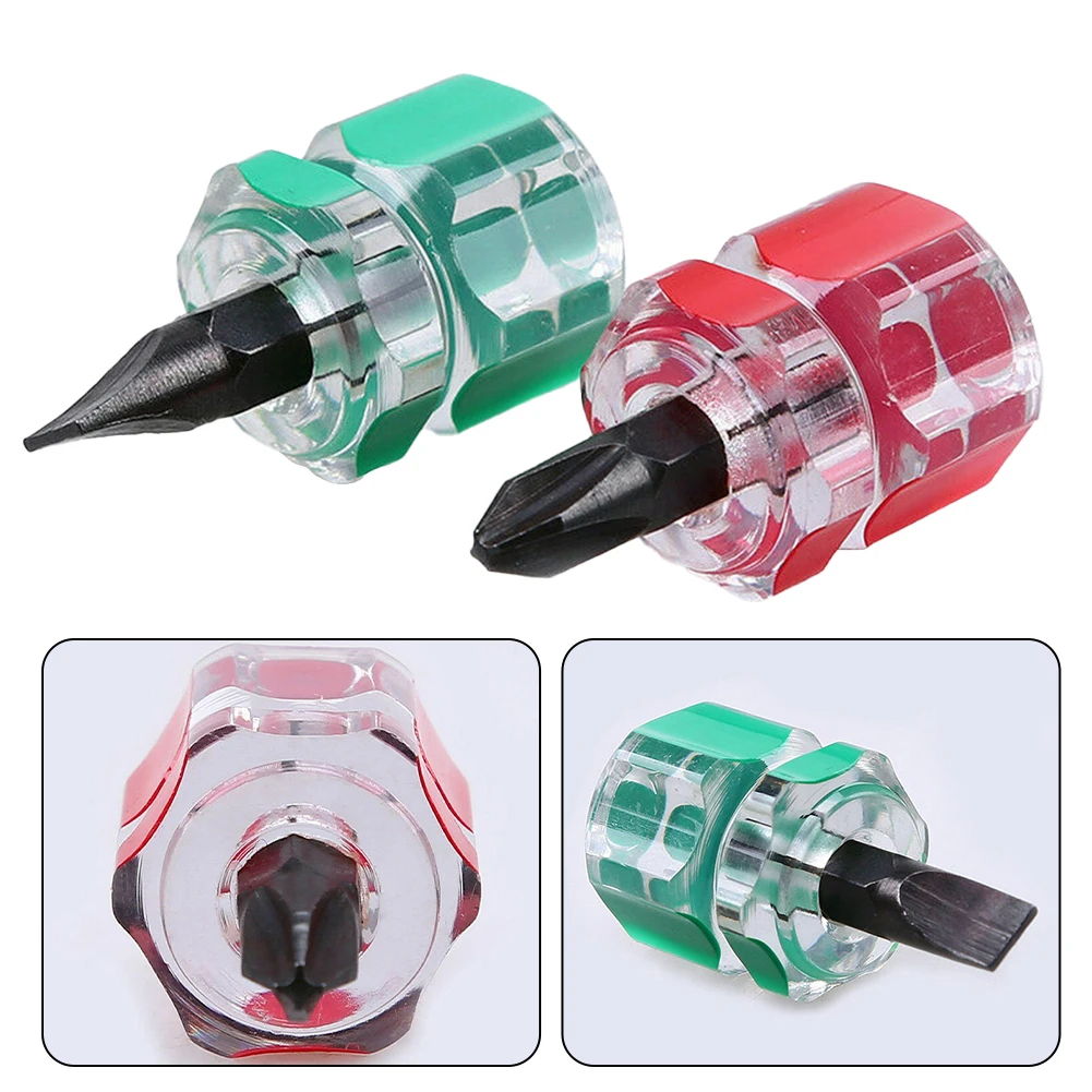 2pcs Small Portable Flat Head /Cross-Head Screw Driver Transparent Short Anti-slip Handle Screwdriver Repair Tools Universal
2pcs Small Portable Flat Head /Cross-Head Screw Driver Transparent Short Anti-slip Handle Screwdriver Repair Tools Universal