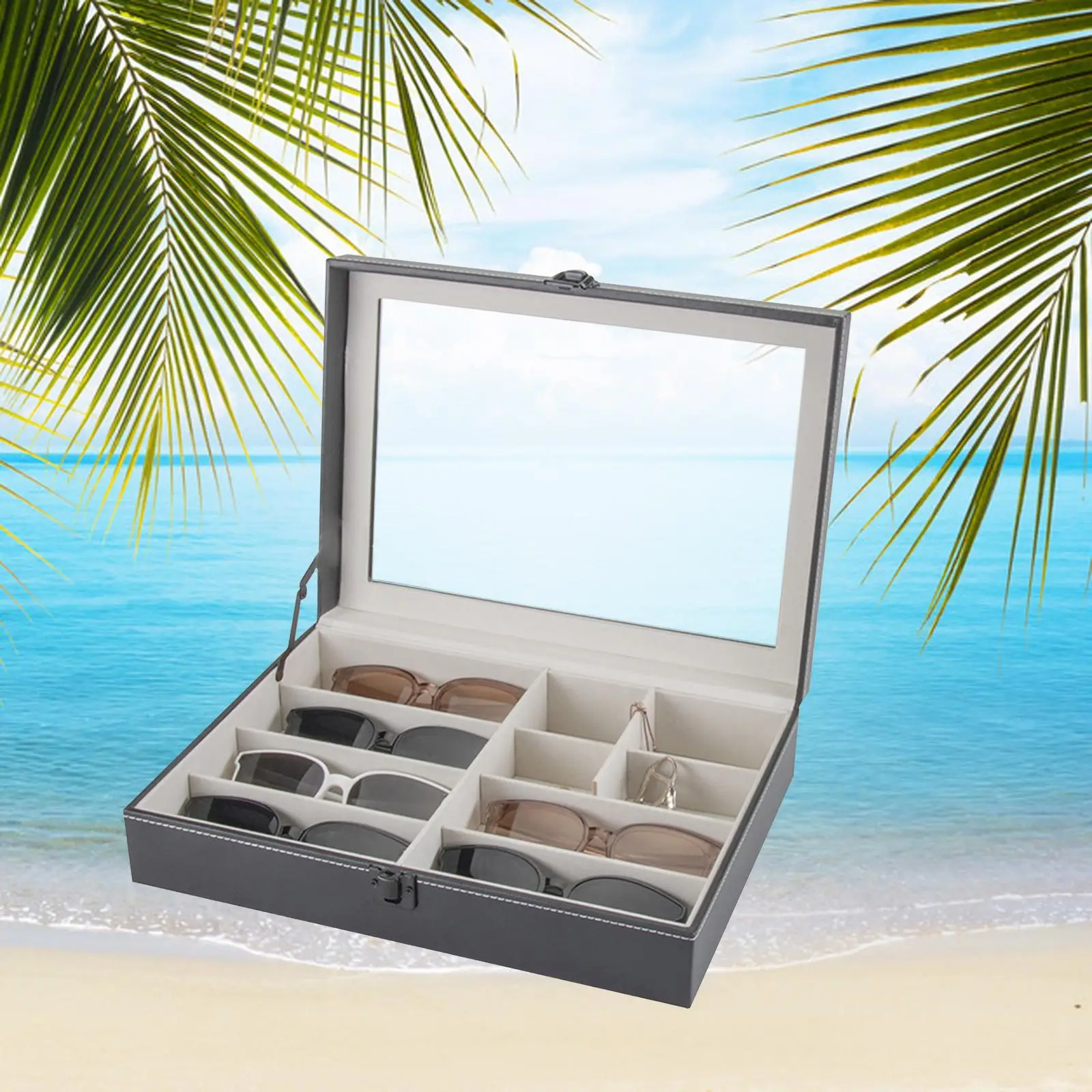 Sunglasses Organizer Display PU Leather Eyeglasses Holder Organizer Transparent Lid
Sunglasses Organizer Display PU Leather Eyeglasses Holder Organizer Transparent Lid