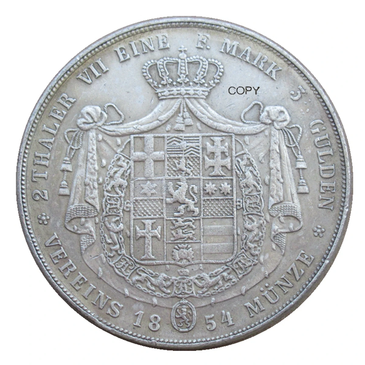 Посеребренная декоративная монета Германия 1851 1854 1855
Посеребренная декоративная монета Германия 1851 1854 1855