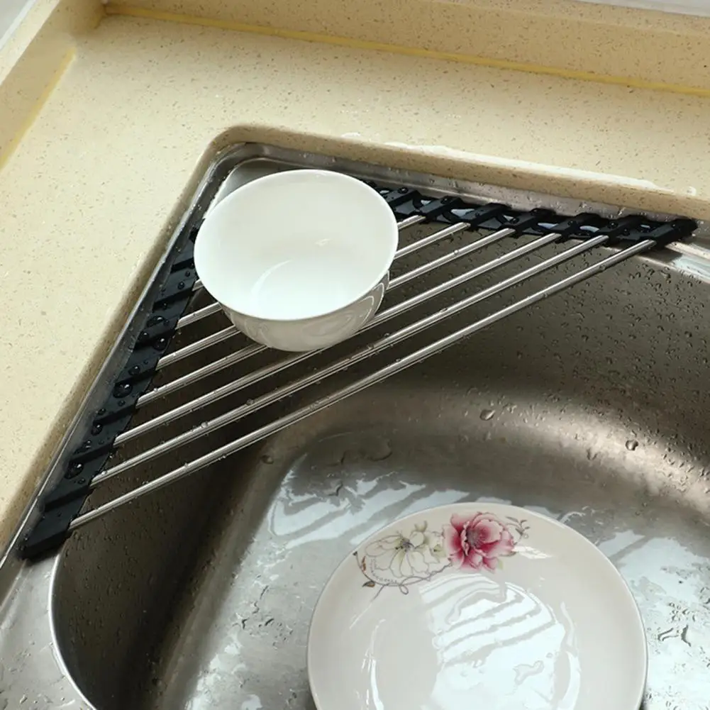 Stainless Steel Sink Storage Drain Rack Folding Triangle Sponge Holder Shelf Dish Organizer Household Kitchen Sink Accessories
Stainless Steel Sink Storage Drain Rack Folding Triangle Sponge Holder Shelf Dish Organizer Household Kitchen Sink Accessories