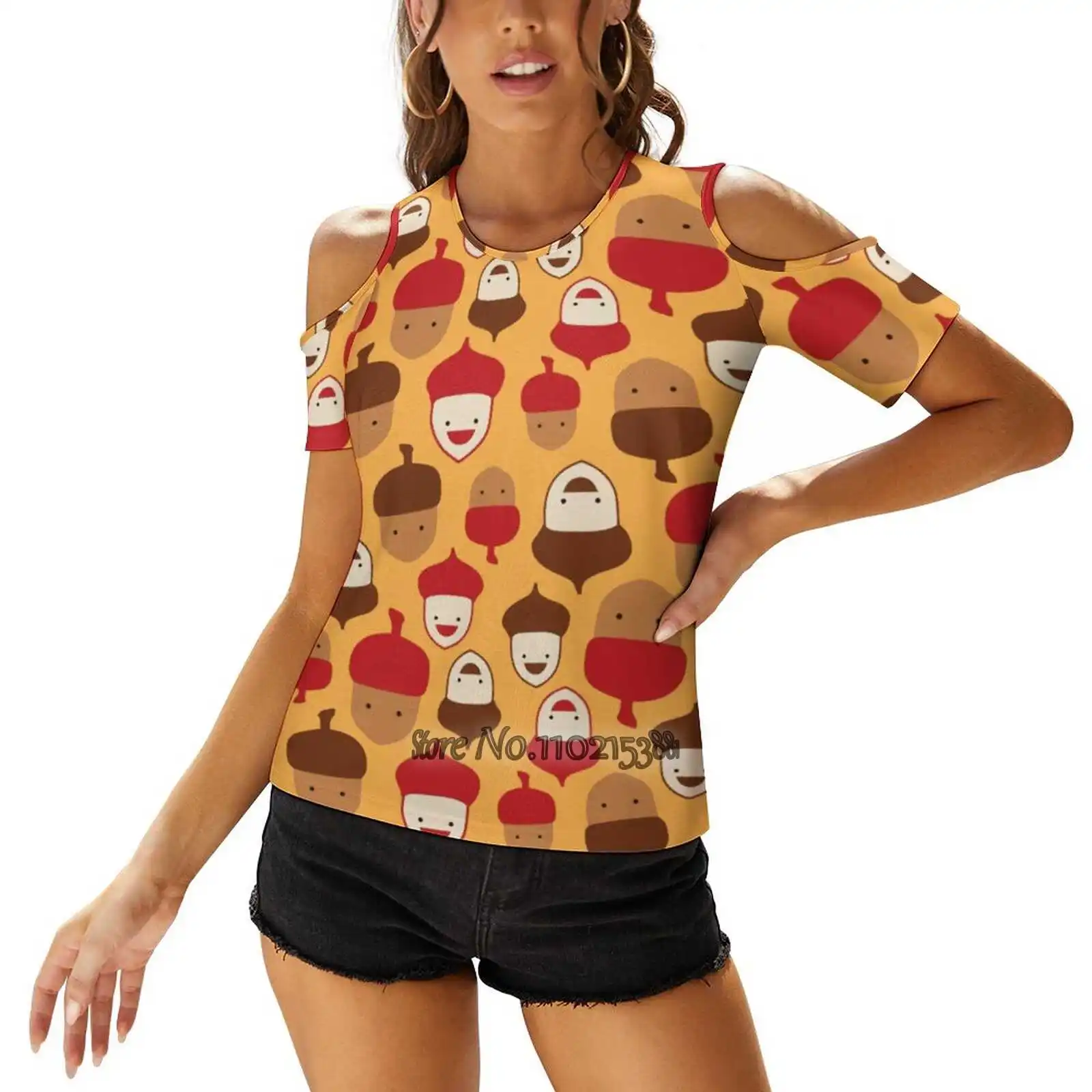The Mighty Acorns Ii Woman's Casual Sexy T-Shirt One Shoulder Lacing T Shirts Elegant Beach Party Tops Acorns Fruits Nuts Brown
The Mighty Acorns Ii Woman's Casual Sexy T-Shirt One Shoulder Lacing T Shirts Elegant Beach Party Tops Acorns Fruits Nuts Brown