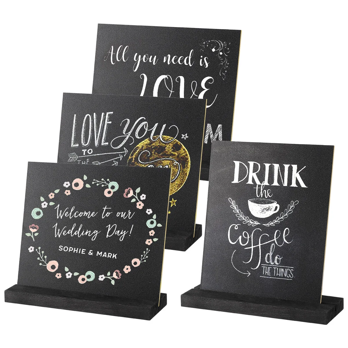 NUOLUX 4PCS Creative Double-Sided Blackboard Writing Board with a Solid Base for Home Bar Hotel Decoration
NUOLUX 4PCS Creative Double-Sided Blackboard Writing Board with a Solid Base for Home Bar Hotel Decoration