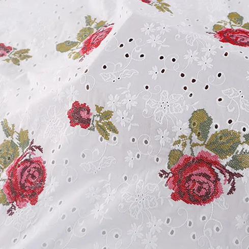 Versailles Rose Embroidery Cotton Punch Women Dress Garden Cross Stitch Tablecloth Fabric
Versailles Rose Embroidery Cotton Punch Women Dress Garden Cross Stitch Tablecloth Fabric