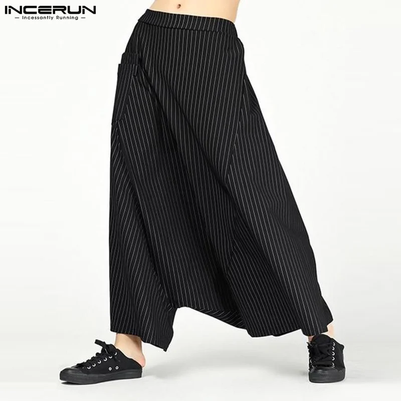 Fashion Korean Style Long Pants INCERUN Men's Casual Stripe Skirts Pantalons Handsome Male Loose Comfortable Trousers S-5XL 2023
Fashion Korean Style Long Pants INCERUN Men's Casual Stripe Skirts Pantalons Handsome Male Loose Comfortable Trousers S-5XL 2023