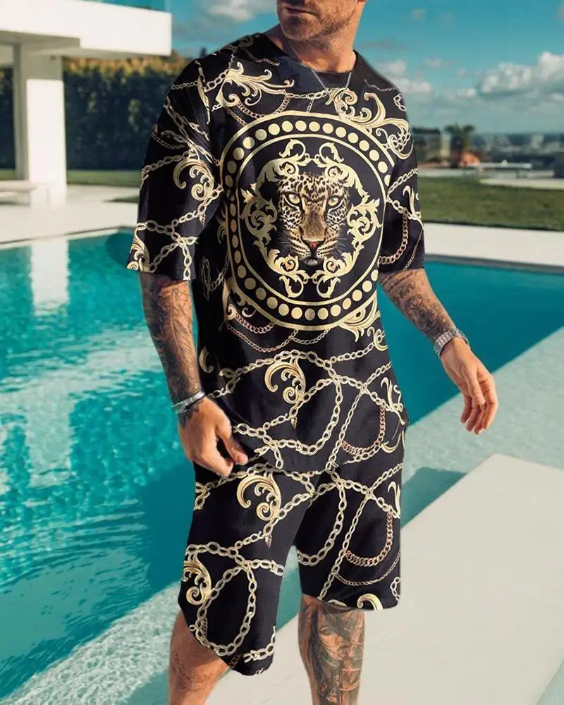 New Men's Summer Fashion Men Suit Tshirt Shorts 2 Piece Sets Tracksuit Oversized Clothes Trend Retro Streetwear 3D Printed Suit
New Men's Summer Fashion Men Suit Tshirt Shorts 2 Piece Sets Tracksuit Oversized Clothes Trend Retro Streetwear 3D Printed Suit