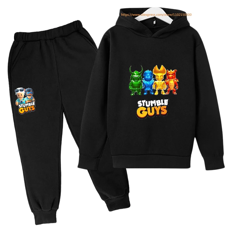 

New Autumn Games Stumble Guys Tracksuit Boy Cartoon Clothing Children's Clothing Hooded StumbleGuys For Baby Boys Outfits Sets