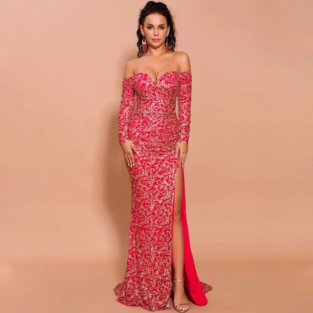 Red Sexy One Shoulder Long Sleeve Cocktail Party Dress Luxury Crystal Sequin Maxi Evening Dress Sexy Backless Slit Mermaid Dress
Red Sexy One Shoulder Long Sleeve Cocktail Party Dress Luxury Crystal Sequin Maxi Evening Dress Sexy Backless Slit Mermaid Dress