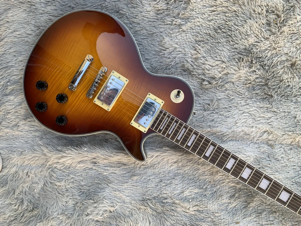 

Custom LP electric guitar, chrome hardware, rosewood fingerboard, solid mahogany body and neck guitar