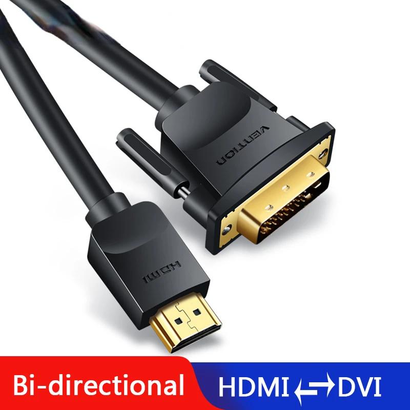 

HDMI to DVI Cable 1m 2m 3m 5m DVI-D 24+1 Pin Support 1080P 3D High Speed HDMI Cable for LCD DVD HDTV XBOX Projector PS3