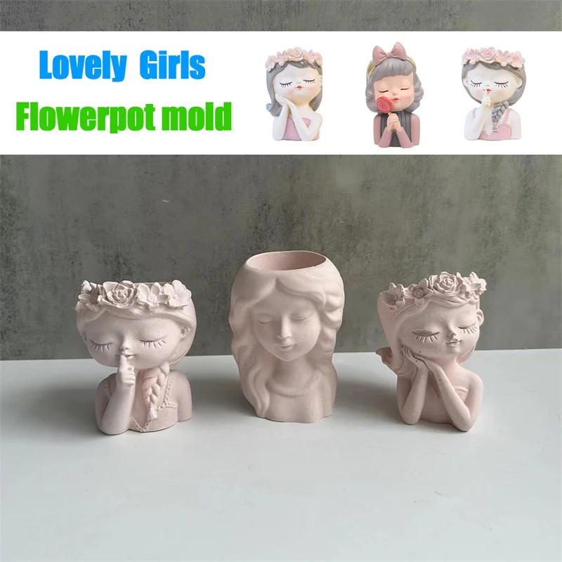 3D Flower Pot Silicone Mold Lovely Girl Pen Holder DIY Handmade Cement Pot Planter Epoxy Resin Mould Vase Molds for Home Decor
3D Flower Pot Silicone Mold Lovely Girl Pen Holder DIY Handmade Cement Pot Planter Epoxy Resin Mould Vase Molds for Home Decor