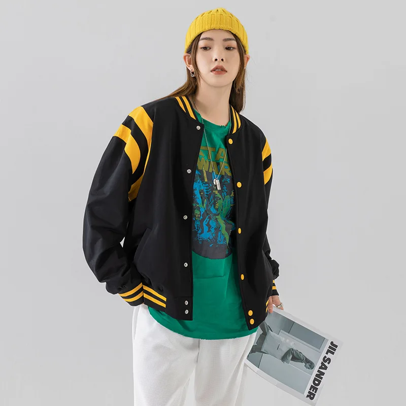 Womens Coats and Jackets High Street Hip Hop Baseball Uniforms Street Casual Coat Loose Stitching Jacket Tops 2021fall New
Womens Coats and Jackets High Street Hip Hop Baseball Uniforms Street Casual Coat Loose Stitching Jacket Tops 2021fall New