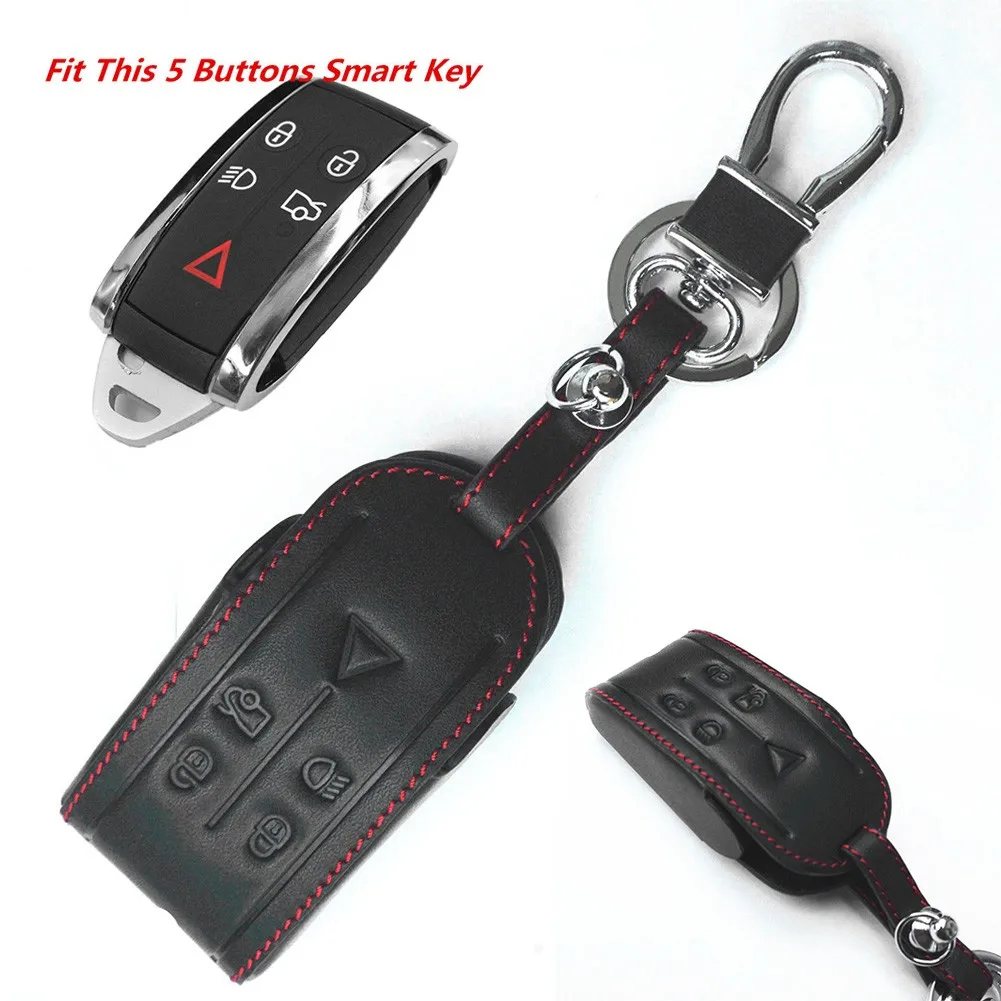 Black Leather For JAGUAR XF XK XKR 5 Buttons Smart Remote Key Chain Cover Fob Black Leather Car Key Case Fob Keychain
Black Leather For JAGUAR XF XK XKR 5 Buttons Smart Remote Key Chain Cover Fob Black Leather Car Key Case Fob Keychain