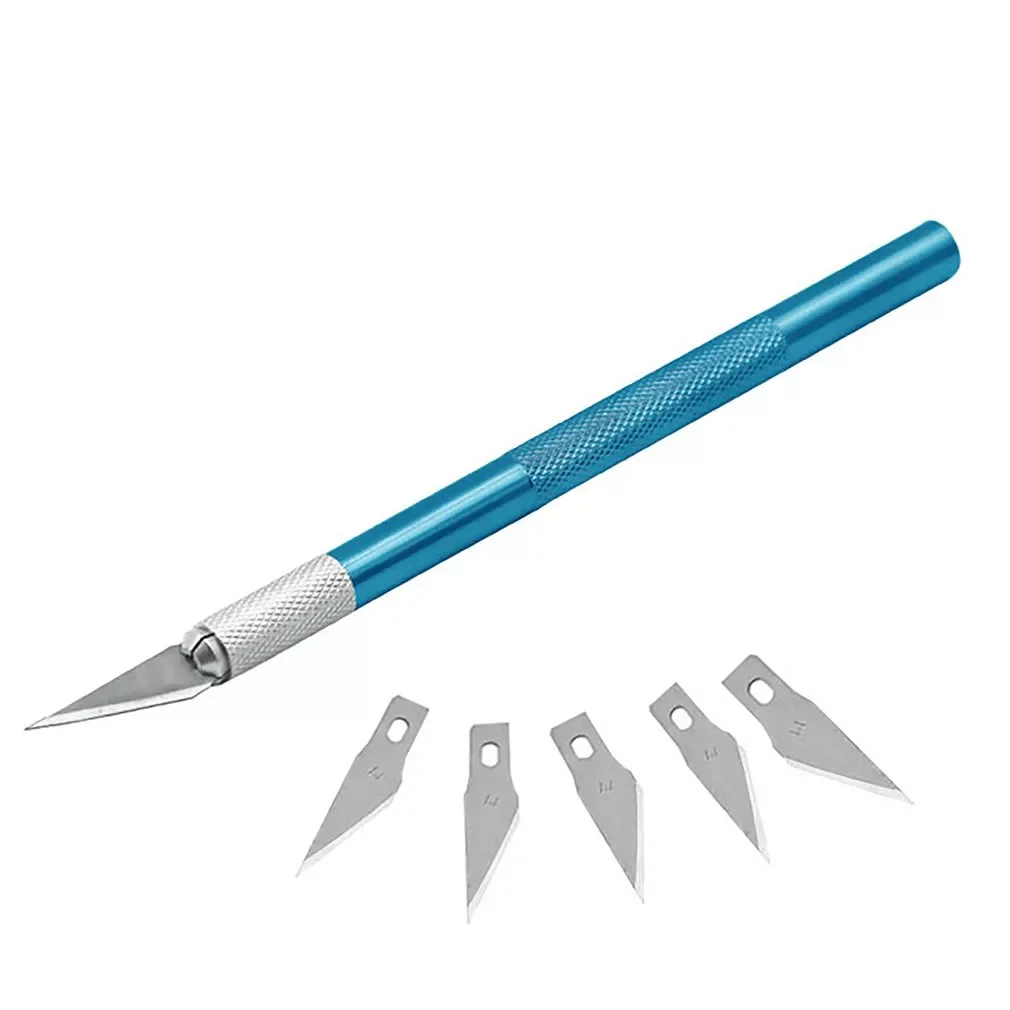 Metal Scalpel Knife Tools Kit Cutter Engraving Craft knives + 5pcs Blades Mobile Phone PCB DIY Repair Hand Tools
Metal Scalpel Knife Tools Kit Cutter Engraving Craft knives + 5pcs Blades Mobile Phone PCB DIY Repair Hand Tools