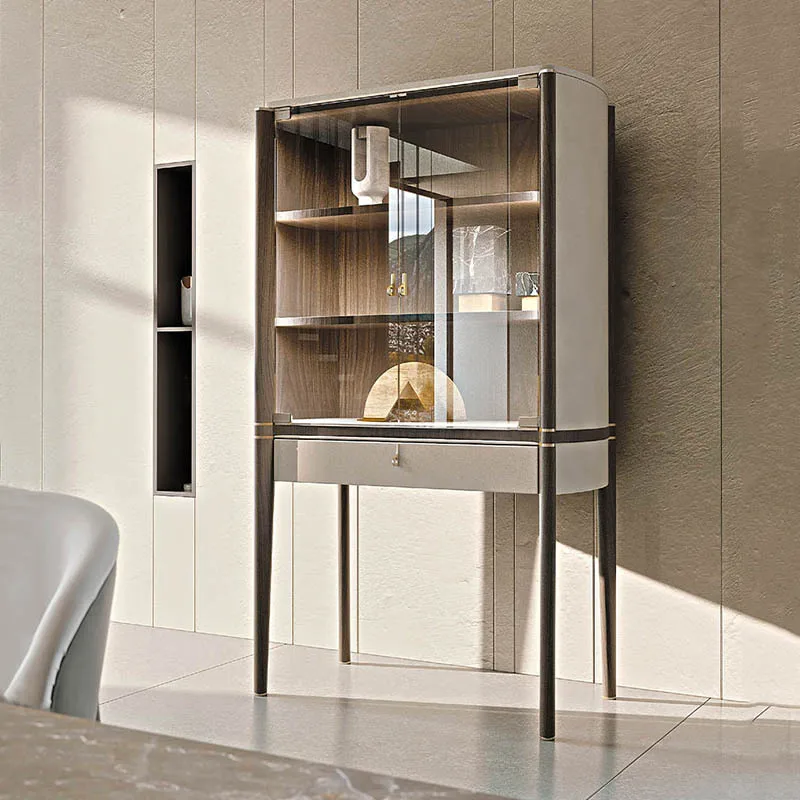 Italian Light Luxury Glass Door Wine Cabinet Simple Living Room Locker 
Italian Light Luxury Glass Door Wine Cabinet Simple Living Room Locker
