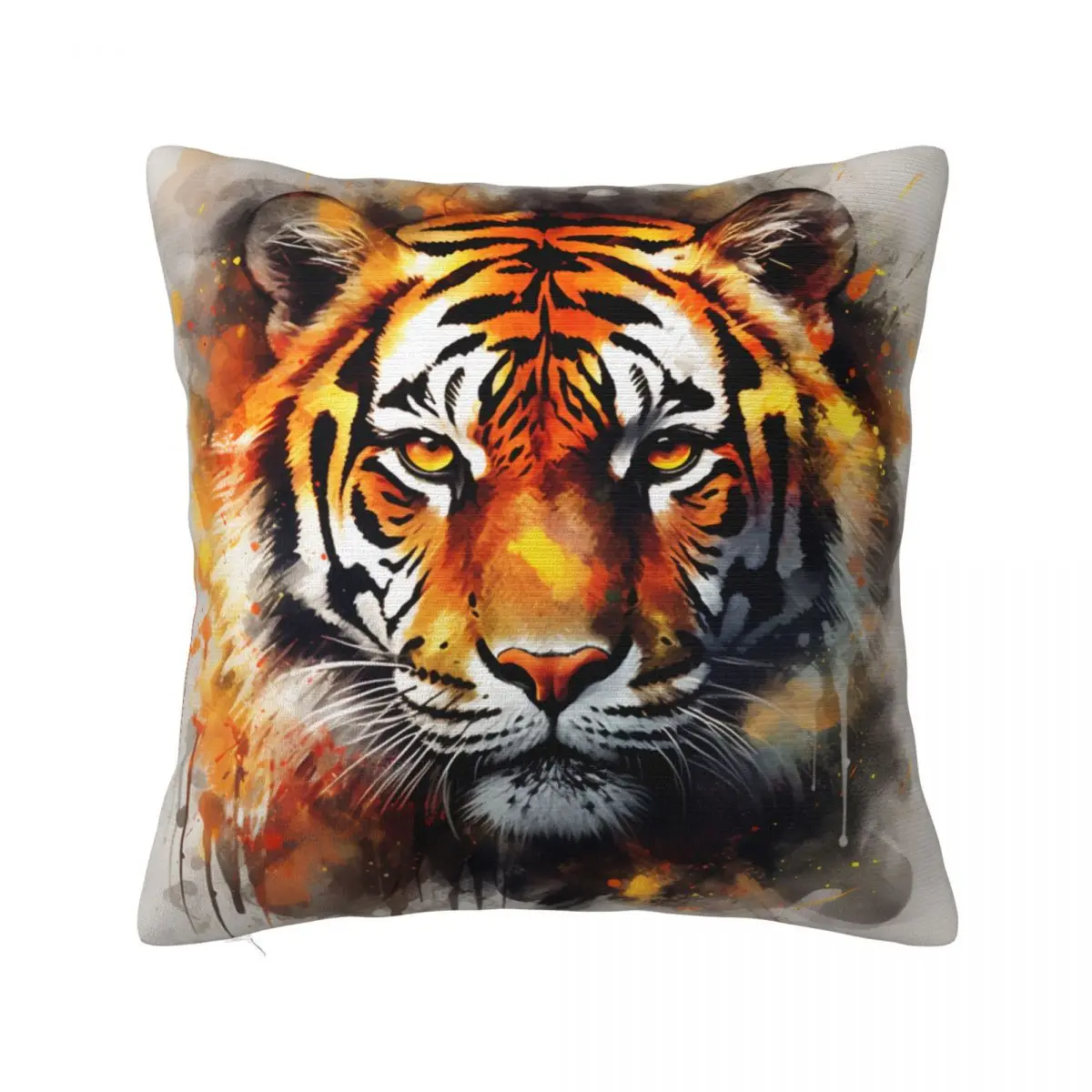 Tiger Pillow Case Animal Head Polyester Cushion Pillowcase Zipper Spring Colored Cover
Tiger Pillow Case Animal Head Polyester Cushion Pillowcase Zipper Spring Colored Cover
