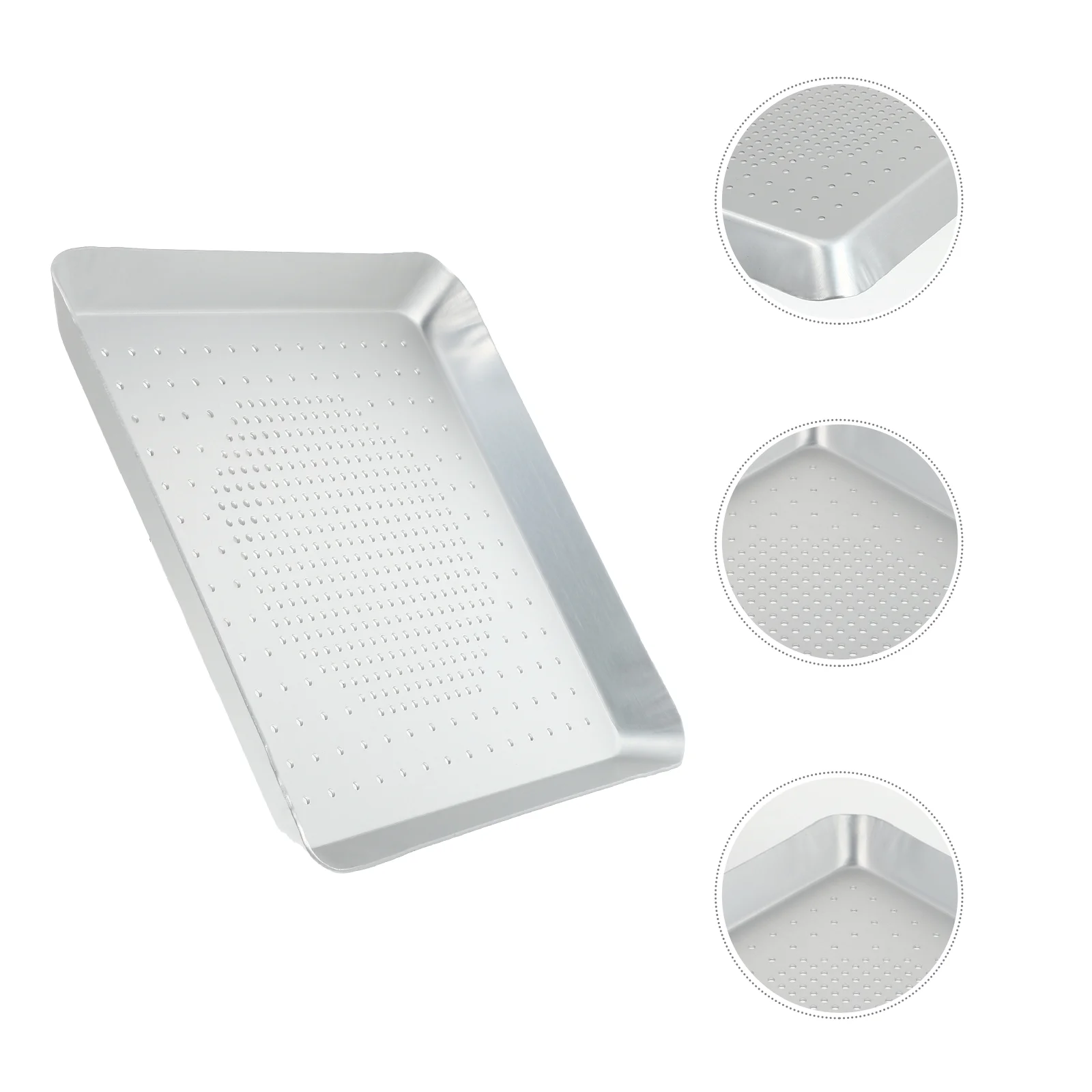 

Pizza Pan Baking Tray Square Oven Holes Crisper Non Stick Mesh Bakeware Plate Cake Perforated Pie Kitchen Steel Sheet Screen