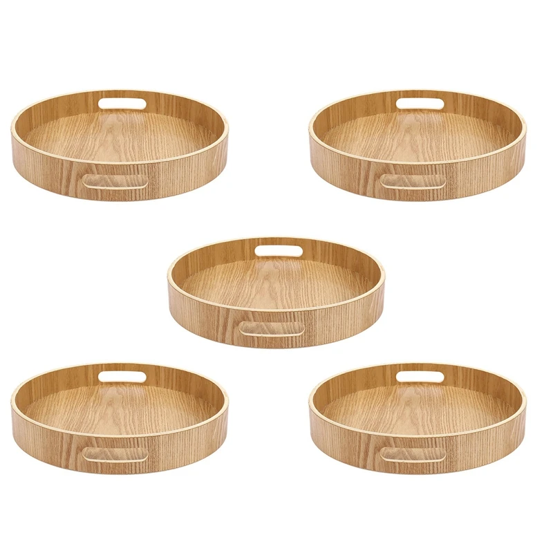 5X Round Serving Bamboo Wooden Tray For Dinner Trays Tea Bar Breakfast Food Container Handle Storage Tray 2
5X Round Serving Bamboo Wooden Tray For Dinner Trays Tea Bar Breakfast Food Container Handle Storage Tray 2