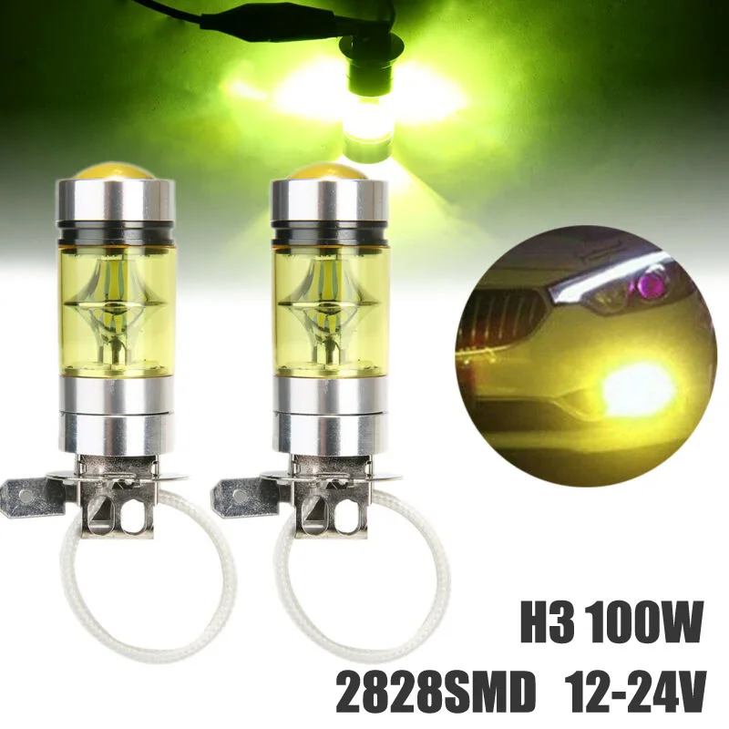 2x High Quality H3 Led Car Fog Light H3 100W 2828SMD Yellow Light Super Bright Fog Lamp Bulb Plug And Play 12v 12-24V Taillight
2x High Quality H3 Led Car Fog Light H3 100W 2828SMD Yellow Light Super Bright Fog Lamp Bulb Plug And Play 12v 12-24V Taillight