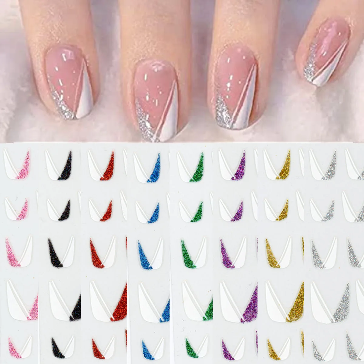 New Color Onion Powder French 3D Adhesive Manicure Sticker Onion Powder Two-color U-shaped Sticker Nail Slider Press on Nail
New Color Onion Powder French 3D Adhesive Manicure Sticker Onion Powder Two-color U-shaped Sticker Nail Slider Press on Nail