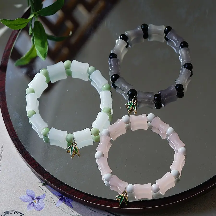 Chinese Charm Bracelet for Women Glazed Bamboo Ceramic Beaded Stretch Hand-woven Adjustable Lucky Hand Strap Gifts
Chinese Charm Bracelet for Women Glazed Bamboo Ceramic Beaded Stretch Hand-woven Adjustable Lucky Hand Strap Gifts