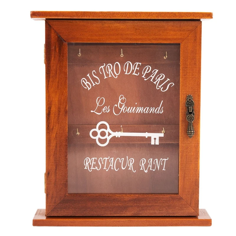 Vintage European Style Wooden Key Storage Cabinet Key Holder Box With Hanging Hooks
Vintage European Style Wooden Key Storage Cabinet Key Holder Box With Hanging Hooks
